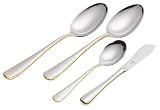 Gorham Golden Ribbon Edge 4-Piece Stainless Steel Serving Set
