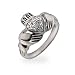 Eve's Addiction Shannon's Pave CZ Heart Sterling Silver Claddagh Ring
