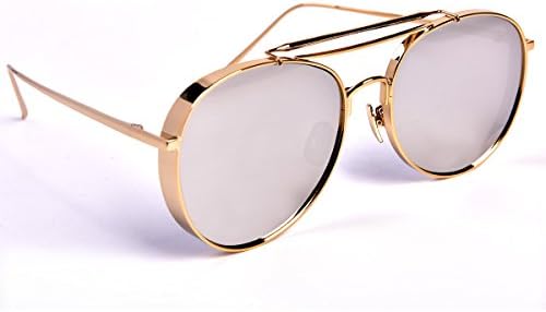 ONWOT Sunglasses for Women Retro Vintage Fashion Unisex Style Metal Frame Sunglasses for Men Eyewear (golden, silver)