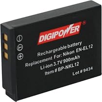 Digipower BP-NKL12 Replacement Li-Ion Battery for Nikon EN-EL12 COOLPIX