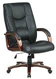 41TVLfQHgaL. SL160  Leather High Back Chair With Cherry Base