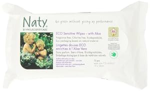Nature Babycare Eco-Sensitive Wipes with Aloe, Fragrance Free, 70-Count Pack (pack of 10). (Packaging may vary)