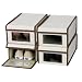 Household Essentials 520-4 Set of 4 Small Shoe Storage Boxes, Canvas