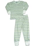 B Steps - Boys Long Sleeve Striped Pajama Set, White, Blue (Size 3)