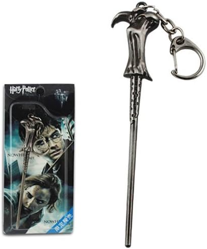 Harry Potter Hermione Dumbledore Voldemort Wand Alloy Keychain Key Ring Charm Animation Model Collection (4pcs/lot)