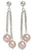 Sterling Silver Pink Freshwater Pearl Chain Earrings