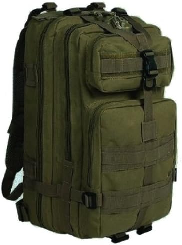 Ultimate Arms Gear Tactical OD Olive Drab Green Compact Level 3 Full Featured Assault Pack Backpack 3 Day Bug Out Bag Combat Multi-Functional Equipment Survival Assault Transport with Adjustable Slip Shoulder Length Straps MOLLE Modular PALS Shooting Range Military Army Patrol Paintball Hunting Camping Travel Vacation Heavy Duty Pack