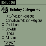 HoliDates for Fossil Wrist PDA downloadable Software