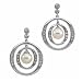 14kt White Gold Array White Cultured Pearl and Diamond Dangling Earrings