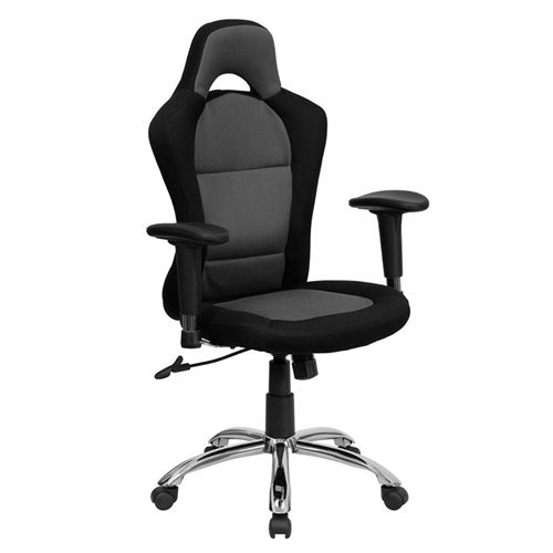 Flash Furniture BT-9015-GYBK-GG Race Car Inspired Bucket Seat Office Chair in Gray/Black Mesh On Sale