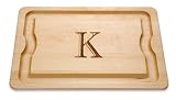 JK Adams 20-by-14-Inch Monogrammed Cutting Board, "K"