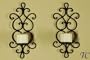 Decorative Black Wrought Iron Candle Wall Sconce Set