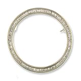14K White Gold Diamond Circle Pin