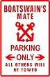 BOATSWAIN'S MATE PARKING * sign street navy