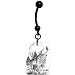 Black White Wolf Belly Ring