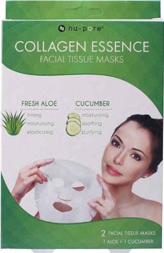 Nu-Pore Collagen Essence Mask 2ct (Aloe & Cucumber), Bulk Case of 24