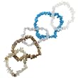 Set of 5 Chip Bracelets - Crystal Quartz, Picture Jasper, Imitation Turquiose, Blue Lace Agate, Rutilated Quartz