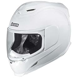 Icon Solid Gloss Men's Airframe On-Road Racing Motorcycle Helmet - White