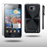 SAMSUNG GALAXY S ii MICROGROOVE DESIGN CRYSTAL BACK COVER WITH SCREEN PROTECTOR & STYLUS BY CELLAPOD CASES BLACKby CELLAPOD