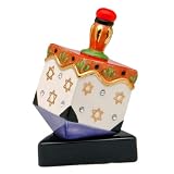 Chanukah Ceramic Dreidel Judaica with Stand