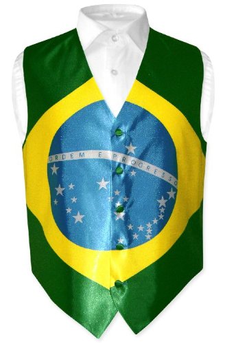 Superior Men's Brazilian Flag Dress Vest for Suit or Tuxedo