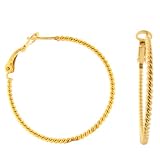 1.5 Gold Vermeil Single Rope Hoop Earrings