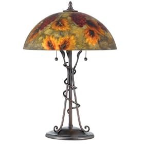Quoizel Organic Vine Twist Base Floral Shade Table Lamp by Quoizel
