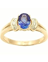 14K Yellow Gold Tanzanite and Diamond Ring -- LIFETIME WARRANTY
