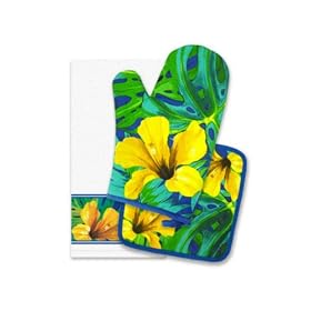 HAWAIIAN HIBISCUS BLOSSOM KITCHEN SET by East of Maui Hawaiian Store