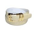 Croc Embossed OFF-WHITE Bonded Leather Belt Gold-Tone Buckle Regular