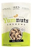 YUMNUTS Sea Salt Cashews, 5 Ounce Bags (Pack of 8)
