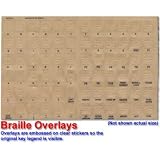 Transparent Braille Computer Keyboard Overlays Stickers (Lexan Material and 3M Adhesive Does Not Slip, Ooze, or Curl) for the Blind and Visually Impaired