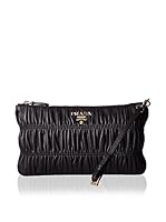 Prada Bolso de mano Nappa Goffre Pochette (Negro)