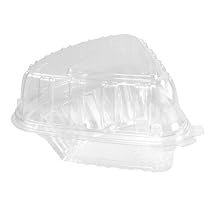 Dart C54HT1 6.7 Fluid-Ounce Capacity 5.6 Inch Length by 6.1 Inch Width by 3 Inch Height Clear Color Showtime Hinged Lid Container with Pie Wedge 125-Pack (Case of 2)