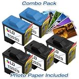 LD © Remanufactured Alternative to Dell T0529  T0530 Combo Set - 3 Black and 2 Color + Free 20 Pack of LD Brand 4x6 Photo Paper by 4inkjets/LD