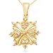 10k Yellow or Rose Gold Diamond Floral-Design Pendant (1/20 cttw, I-J Color, I3 Clarity)