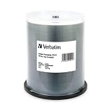 Verbatim 95252 700 MB 52x 80 Minute White Inkjet and Hub Printable Recordable Disc CD-R - 100-Disc Spindle