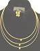 Three Strand Gold Plated Necklace with Crystals Earrings