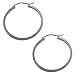 14 Karat White Gold Polished Flat Hoop Earrings title=