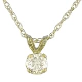10K .10 ct.t.w. Diamond Solitaire Pendant with 18 Chain in Yellow Gold