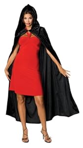 Rubie's Costume Full Length Crushed Velvet Hooded Cape, Black, One Size