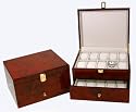 Watch Box Storage Chest For 20 Watches Burlwood Finish by Tech Swiss