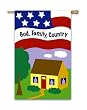 God, Family, Country Regular Size Applique Flag