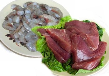 2 lbs. Big Eye Tuna Steaks and 2 lbs. Jumbo Shrimp by Charleston Seafood