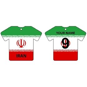 PERSONALISED IRAN FLAG JERSEY CAR AIR FRESHENER