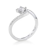 Certified, Round Cut, Solitaire Diamond Ring in 14K Gold / White (1/3 ct, F Color, SI1 Clarity)