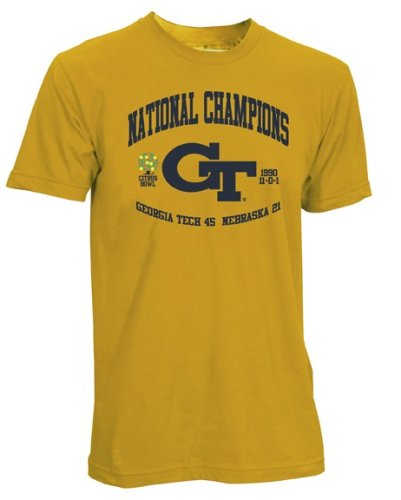 Buy Georgia Tech Yellow Jackets 1990 NCAA National Champions Throwback T-Shirt