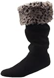 Hunter Leopard Cuff Welly Unisex Adult Socks Grey Medium
