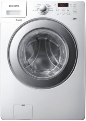 3.5 Cu Ft White High Efficiency VRT Front Load Washer With Internal Water Heater 9 Preset Wash Cycles 1100 RPM Maximum Spin Speed Direct Drive Motor & In White