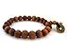 OVALBUY Tibetan 10mm Peach Wood Beads Buddhist Prayer Wrist Mala Bracelet
